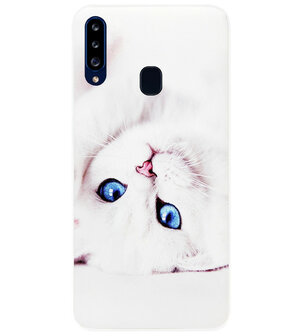 ADEL Siliconen Back Cover Softcase Hoesje voor Samsung Galaxy A20s - Katten