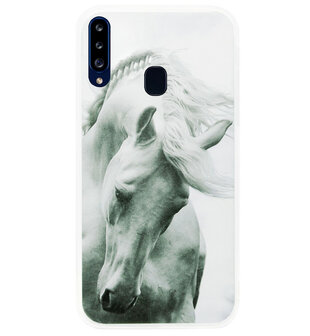ADEL Siliconen Back Cover Softcase Hoesje voor Samsung Galaxy A20s - Paarden