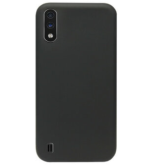 ADEL Siliconen Back Cover Softcase Hoesje voor Samsung Galaxy A01 - Zwart