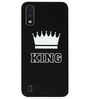 ADEL Siliconen Back Cover Softcase Hoesje voor Samsung Galaxy A01 - King