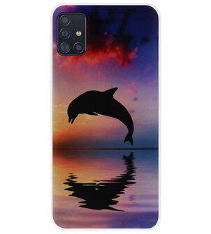 ADEL Kunststof Back Cover Hardcase Hoesje voor Samsung Galaxy A71 - Dolfijn