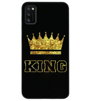 ADEL Siliconen Back Cover Softcase Hoesje voor Samsung Galaxy A41 - King Koning