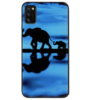 ADEL Siliconen Back Cover Softcase Hoesje voor Samsung Galaxy A41 - Olifant Familie