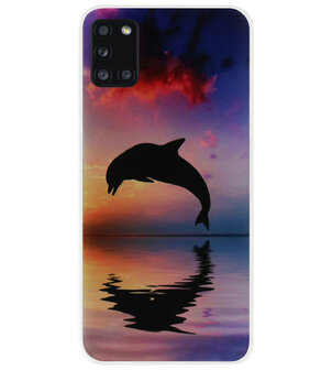 ADEL Kunststof Back Cover Hardcase Hoesje voor Samsung Galaxy A31 - Dolfijn