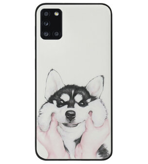 ADEL Siliconen Back Cover Softcase Hoesje voor Samsung Galaxy A31 - Husky Hond