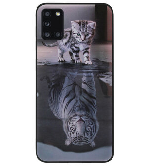 ADEL Siliconen Back Cover Softcase Hoesje voor Samsung Galaxy A31 - Poezen Schaduw Tijger