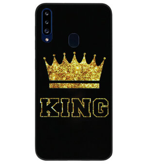 ADEL Siliconen Back Cover Softcase Hoesje voor Samsung Galaxy A20s - King Koning