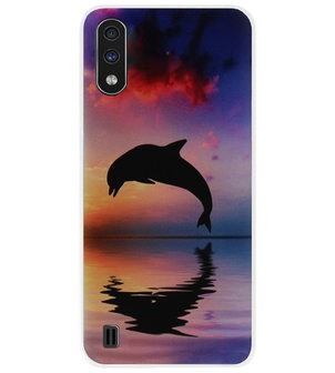 ADEL Kunststof Back Cover Hardcase Hoesje voor Samsung Galaxy A01 - Dolfijn