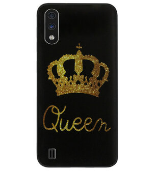 ADEL Siliconen Back Cover Softcase Hoesje voor Samsung Galaxy A01 - Queen Koningin