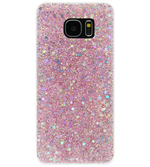 ADEL Premium Siliconen Back Cover Softcase Hoesje Samsung Galaxy Edge - Bling Roze - Origineletelefoonhoesjes.nl