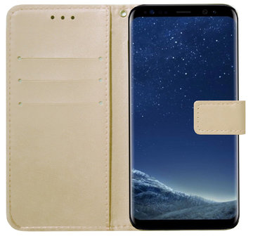 ADEL Kunstleren Book Case Pasjes Portemonnee Hoesje voor Samsung Galaxy S7 Edge - Goud