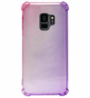 ADEL Siliconen Back Cover Softcase Hoesje voor Samsung Galaxy S9 - Kleurovergang Roze Paars