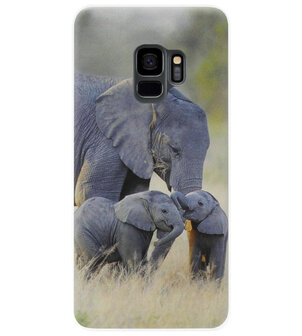 ADEL Siliconen Back Cover Softcase Hoesje voor Samsung Galaxy S9 - Olifant Familie