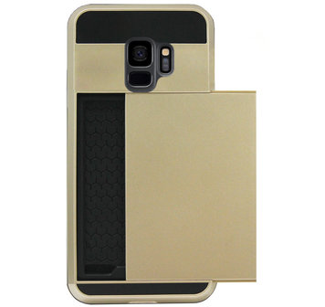 ADEL Kunststof Back Cover Hardcase Hoesje voor Samsung Galaxy S9 - Pasjeshouder Goud