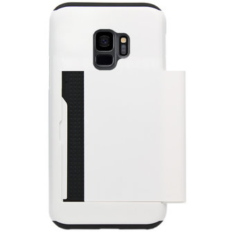 ADEL Kunststof Back Cover Hardcase Hoesje voor Samsung Galaxy S9 - Pasjeshouder Wit
