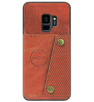 ADEL Kunstleren Back Cover Pasjeshouder Hoesje voor Samsung Galaxy S9 - Bruin