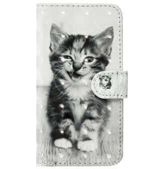 ADEL Kunstleren Book Case Pasjes Portemonnee Hoesje voor Samsung Galaxy S9 - Kat