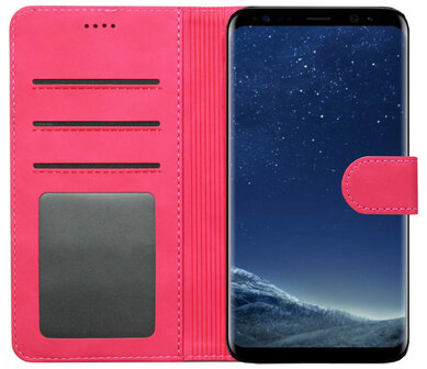 ADEL Kunstleren Book Case Pasjes Portemonnee Hoesje voor Samsung Galaxy S9 Plus - Roze