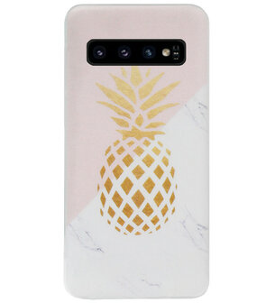 ADEL Siliconen Back Cover Softcase Hoesje voor Samsung Galaxy S10 - Ananas