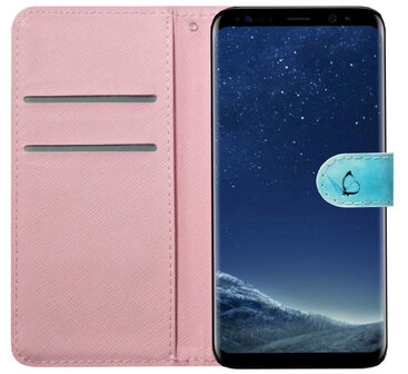 ADEL Kunstleren Book Case Pasjes Portemonnee Hoesje voor Samsung Galaxy S10 - Vlinder Blauw