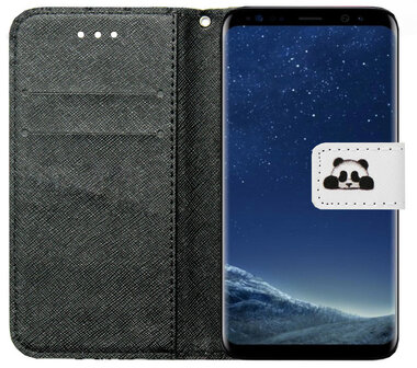 ADEL Kunstleren Book Case Pasjes Portemonnee Hoesje voor Samsung Galaxy S10 - Panda