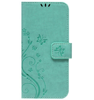 ADEL Kunstleren Book Case Pasjes Portemonnee Hoesje voor Samsung Galaxy S10 - Vlinder Groen