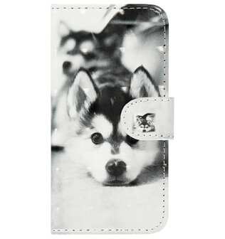 ADEL Kunstleren Book Case Pasjes Portemonnee Hoesje voor Samsung Galaxy S10 - Hond Liggend