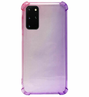 ADEL Siliconen Back Cover Softcase Hoesje voor Samsung Galaxy S20 - Kleurovergang Roze Paars
