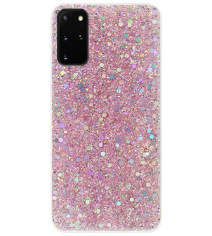 ADEL Premium Siliconen Back Cover Softcase Hoesje voor Samsung Galaxy S20 - Bling Bling Roze