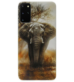 ADEL Siliconen Back Cover Softcase Hoesje voor Samsung Galaxy S20 - Olifanten