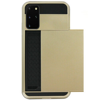 ADEL Kunststof Back Cover Hardcase Hoesje voor Samsung Galaxy S20 - Pasjeshouder Goud
