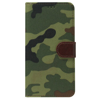ADEL Kunstleren Book Case Pasjes Portemonnee Hoesje voor Samsung Galaxy S20 - Camouflage Groen