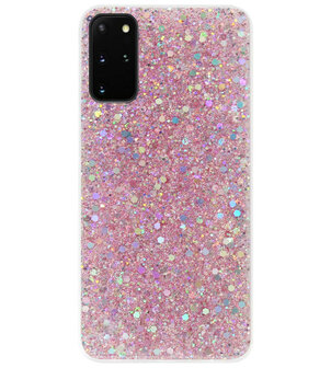 ADEL Premium Siliconen Back Cover Softcase Hoesje voor Samsung Galaxy S20 Plus - Bling Bling Roze