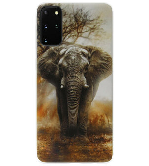 ADEL Siliconen Back Cover Softcase Hoesje voor Samsung Galaxy S20 Plus - Olifanten