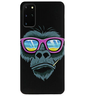 ADEL Siliconen Back Cover Softcase Hoesje voor Samsung Galaxy S20 Plus - Gorilla Apen