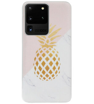 ADEL Siliconen Back Cover Softcase Hoesje voor Samsung Galaxy S20 Ultra - Ananas