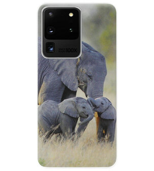 ADEL Siliconen Back Cover Softcase Hoesje voor Samsung Galaxy S20 Ultra - Olifant Familie