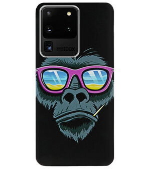 ADEL Siliconen Back Cover Softcase Hoesje voor Samsung Galaxy S20 Ultra - Gorilla Apen