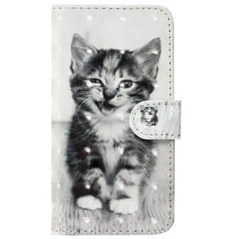 ADEL Kunstleren Book Case Pasjes Portemonnee Hoesje voor Samsung Galaxy S20 Ultra - Kat