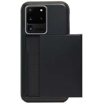 ADEL Kunststof Back Cover Hardcase Hoesje voor Samsung Galaxy S20 Ultra - Pasjeshouder Zwart