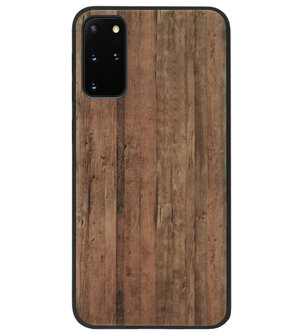 ADEL Siliconen Back Cover Softcase Hoesje voor Samsung Galaxy S20 - Hout Design