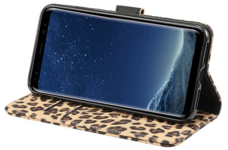 ADEL Kunstleren Book Case Pasjes Portemonnee Hoesje voor Samsung Galaxy S20 - Luipaard Bruin