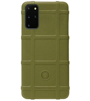 RUGGED SHIELD Rubber Bumper Case Hoesje voor Samsung Galaxy S20 - Groen