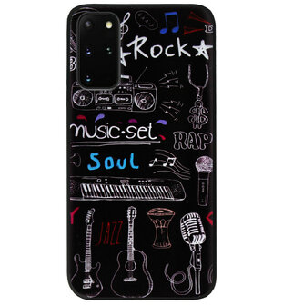 ADEL Siliconen Back Cover Softcase Hoesje voor Samsung Galaxy S20 - Muziek