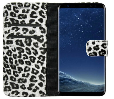 ADEL Kunstleren Book Case Pasjes Portemonnee Hoesje voor Samsung Galaxy S20 Plus - Luipaard Wit