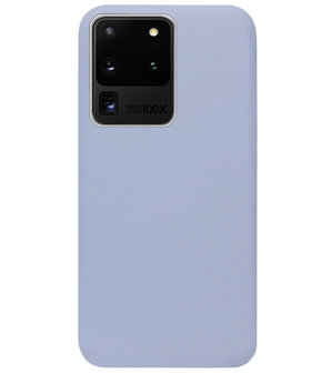 ADEL Premium Siliconen Back Cover Softcase Hoesje voor Samsung Galaxy S20 Ultra - Lavendel Grijs