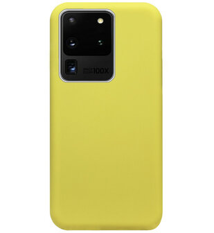 ADEL Premium Siliconen Back Cover Softcase Hoesje voor Samsung Galaxy S20 Ultra - Geel