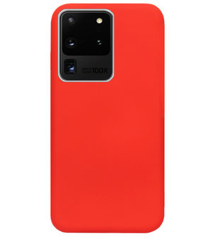 ADEL Premium Siliconen Back Cover Softcase Hoesje voor Samsung Galaxy S20 Ultra - Rood