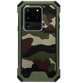ADEL Kunststof Bumper Case Hoesje voor Samsung Galaxy S20 Ultra - Camouflage