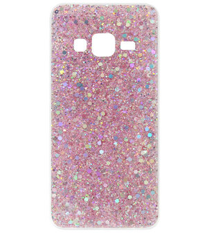 ADEL Premium Siliconen Back Cover Softcase Hoesje voor Samsung Galaxy J7 (2015) - Bling Bling Roze